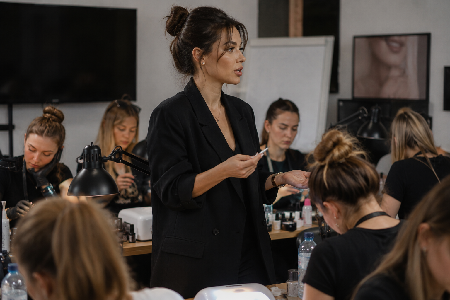 Akademia beauty — prowadząca szkolenie dla kursantek